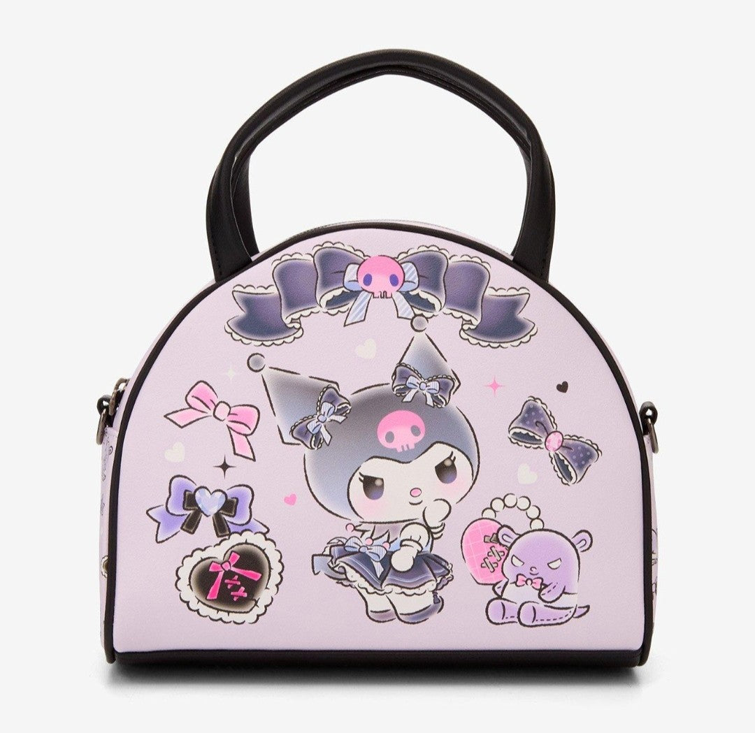 Loungefly Sanrio Hello Kitty Kuromi Hearts and Ribbon Crossbody Bag