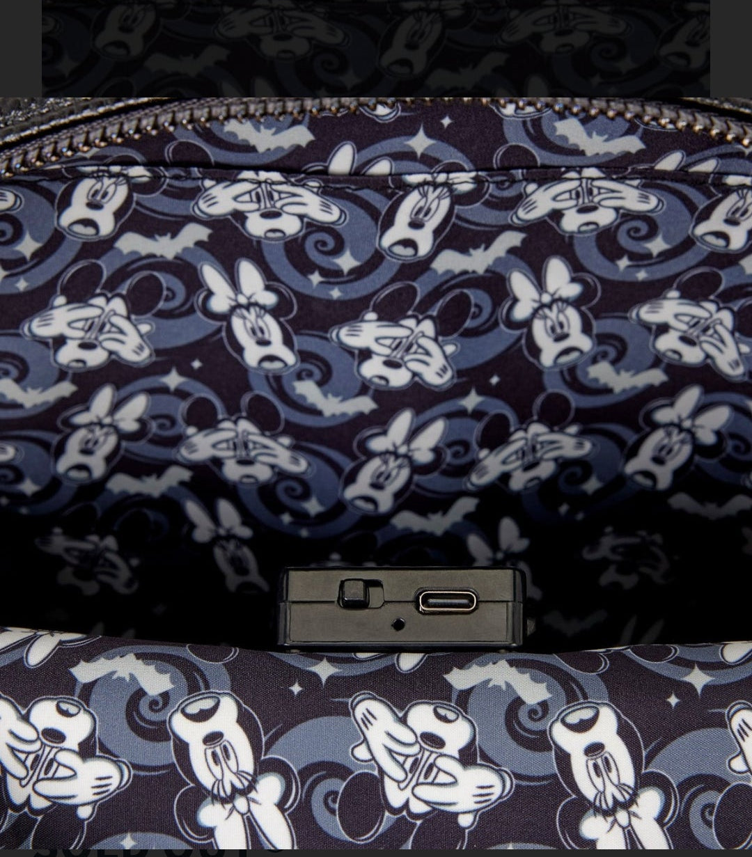 Loungefly Disney Mickey & Minnie Ghost Light-Up Glow-in-the-Dark Mini-Backpack