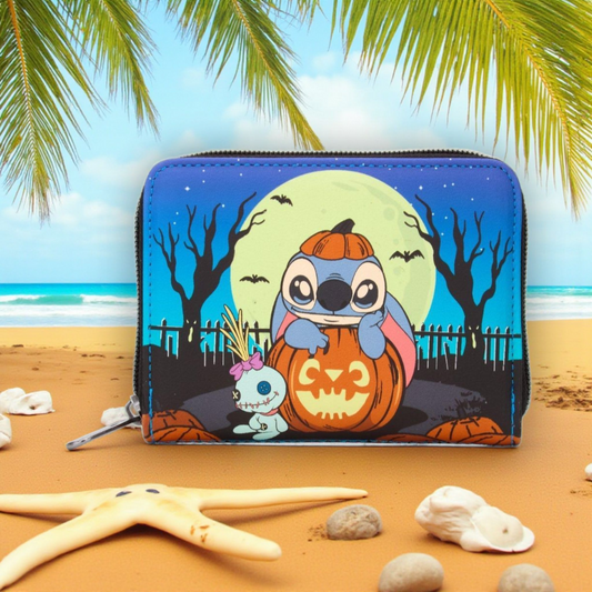 Loungefly Disney Stitch and Scrump Halloween Pumpkin Wallet