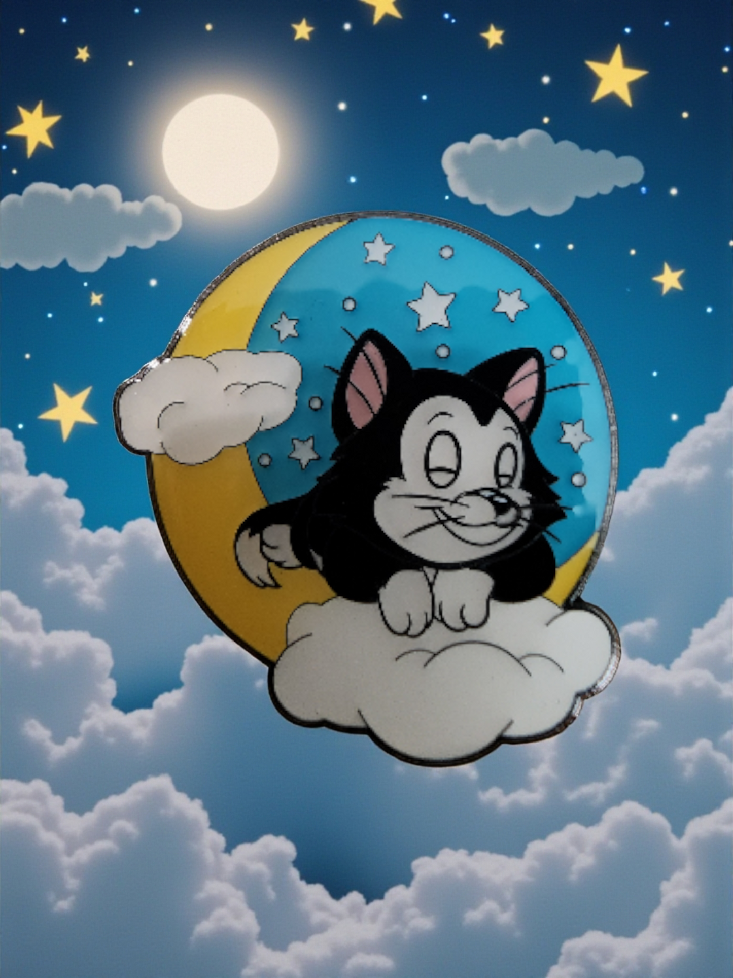 Loungefly Disney Cats and Dogs Sleeping on the Moon and Clouds Mystery Pins