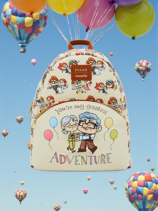 Loungefly Disney Pixar Up Carl and Ellie Through the Years Adventures Backpack