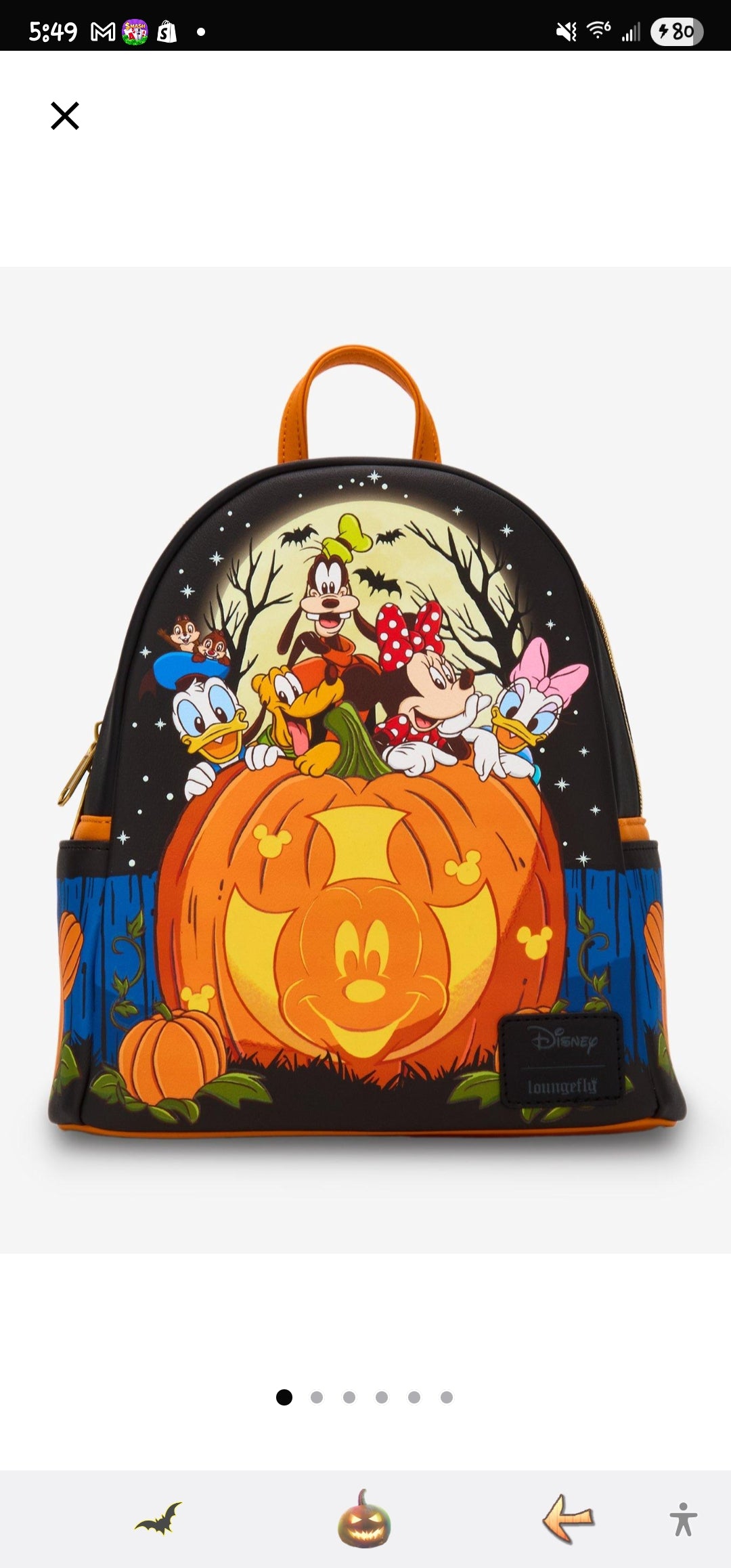 Loungefly Disney Mickey and Friends Pumpkin Halloween Backpack