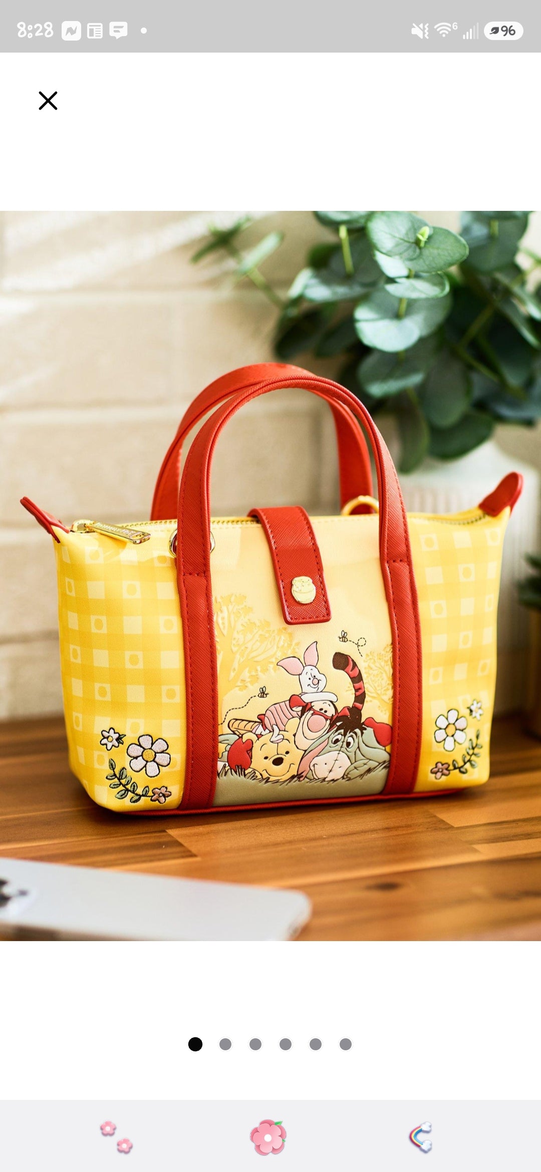 Loungefly Disney Winnie the Pooh and Friends Gingham Floral Handbag/Crossbody Bag