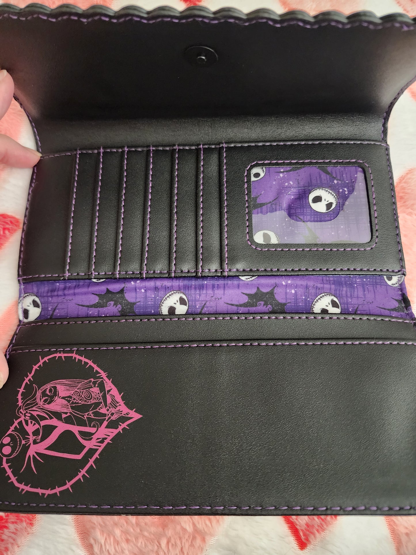 Loungefly Disney Nightmare Before Christmas Jack and Sally Spiral Hill Wallet