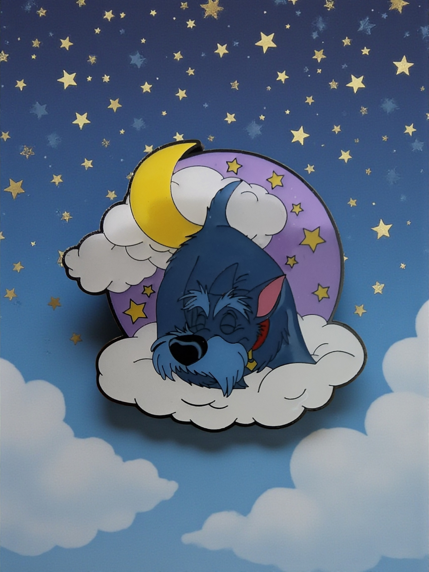 Loungefly Disney Cats and Dogs Sleeping on the Moon and Clouds Mystery Pins