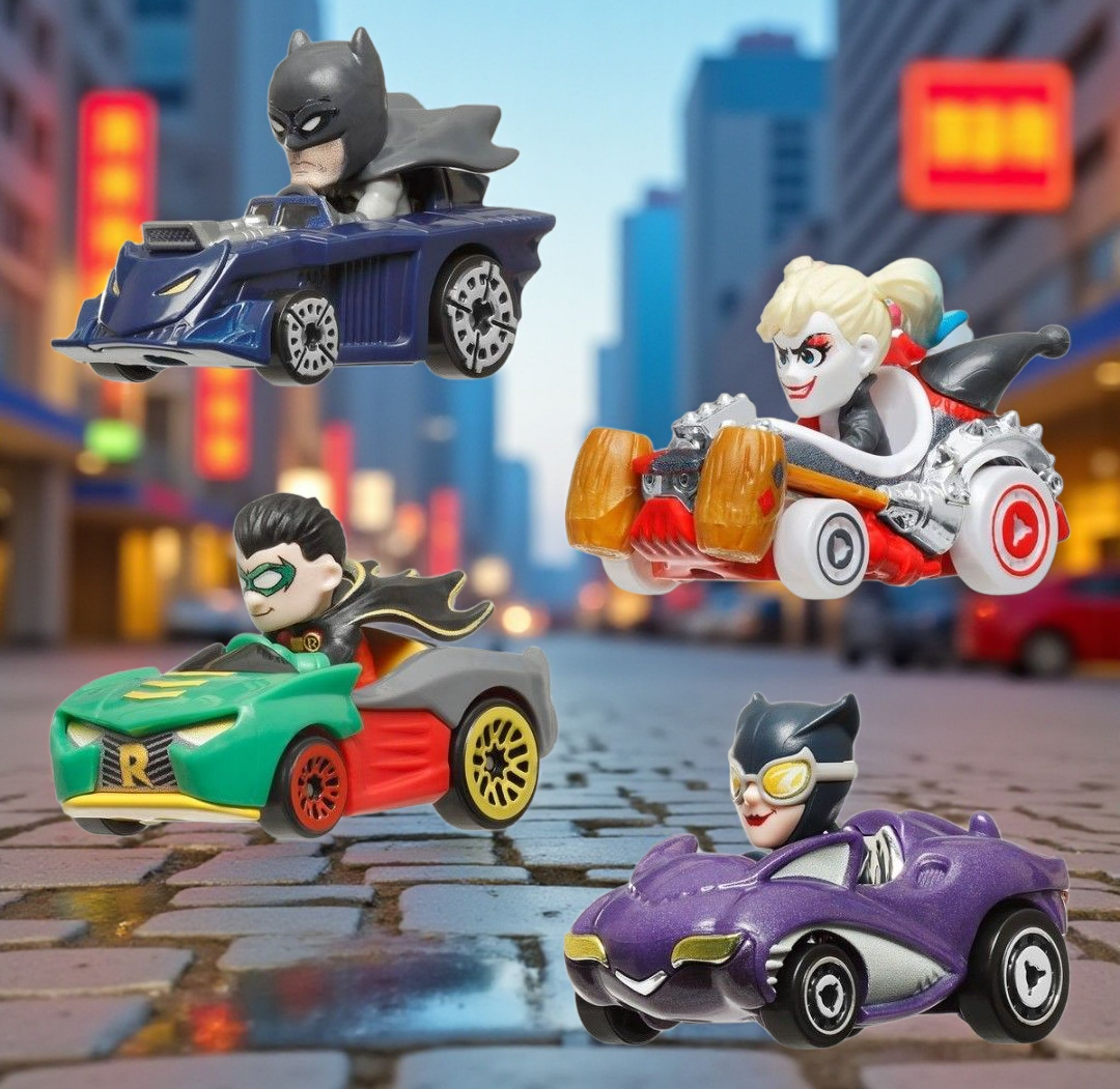 Hot Wheels 4 pack DC Batman RacerVerse Car Set