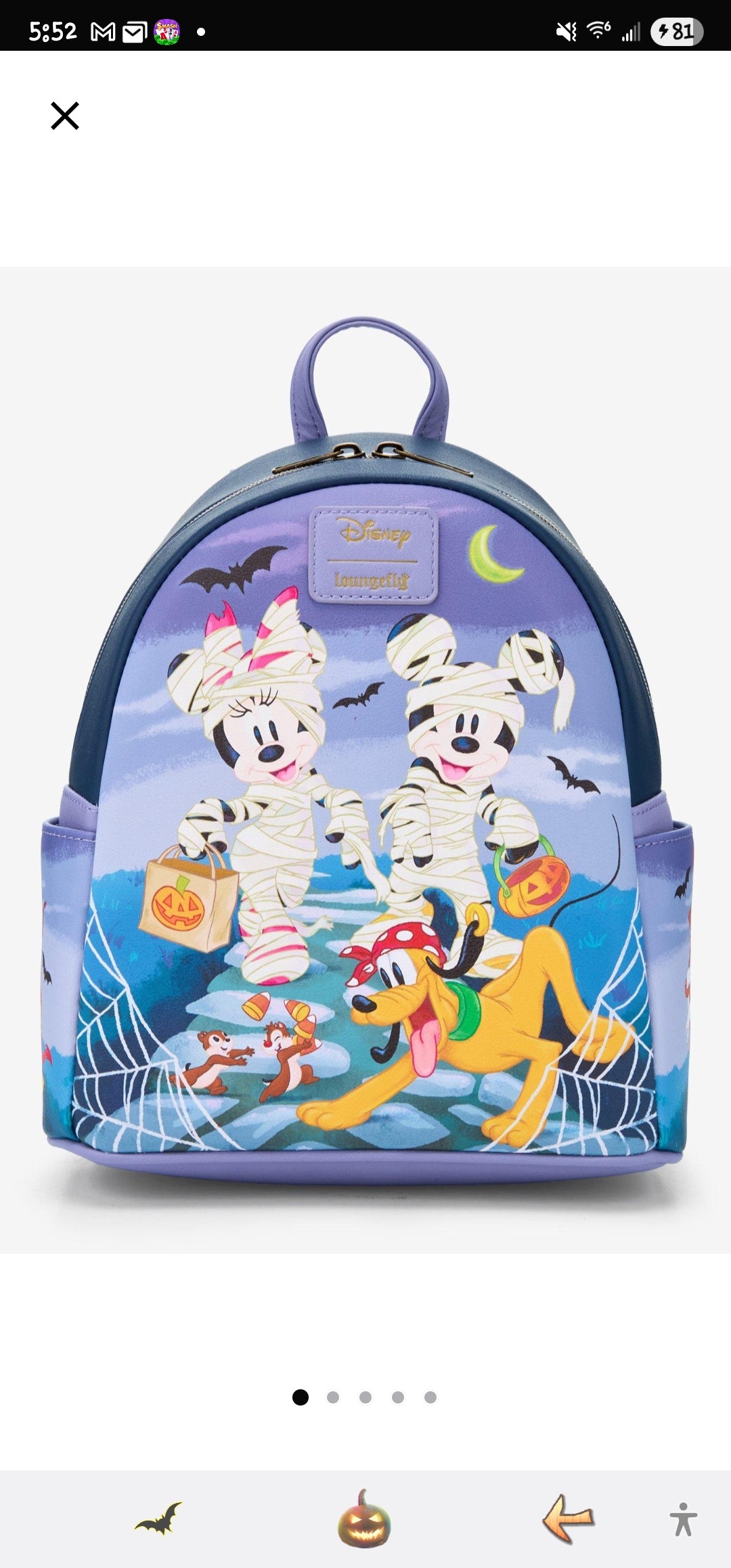 Loungefly Disney Mickey and Friends Halloween Costume Backpack