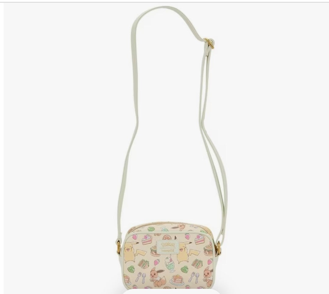 Loungefly Pokemon Cafe Pikachu and Eevee Food Camera Crossbody Bag Exclusive