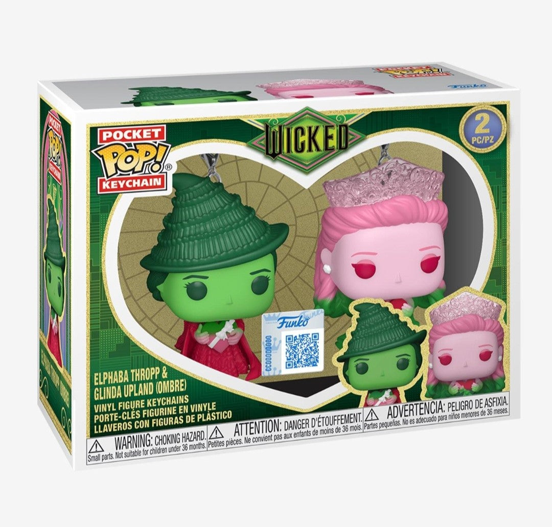 Funko Pop Wicked Elphaba and Glinda Ombre Keychains 2pk Set