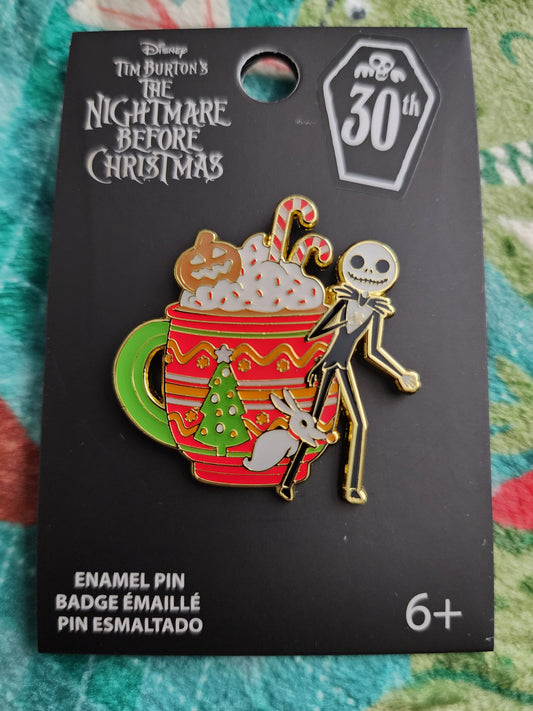 Loungefly Disney Nightmare Before Christmas 30th Anniversary Holiday Drink Mug Pin