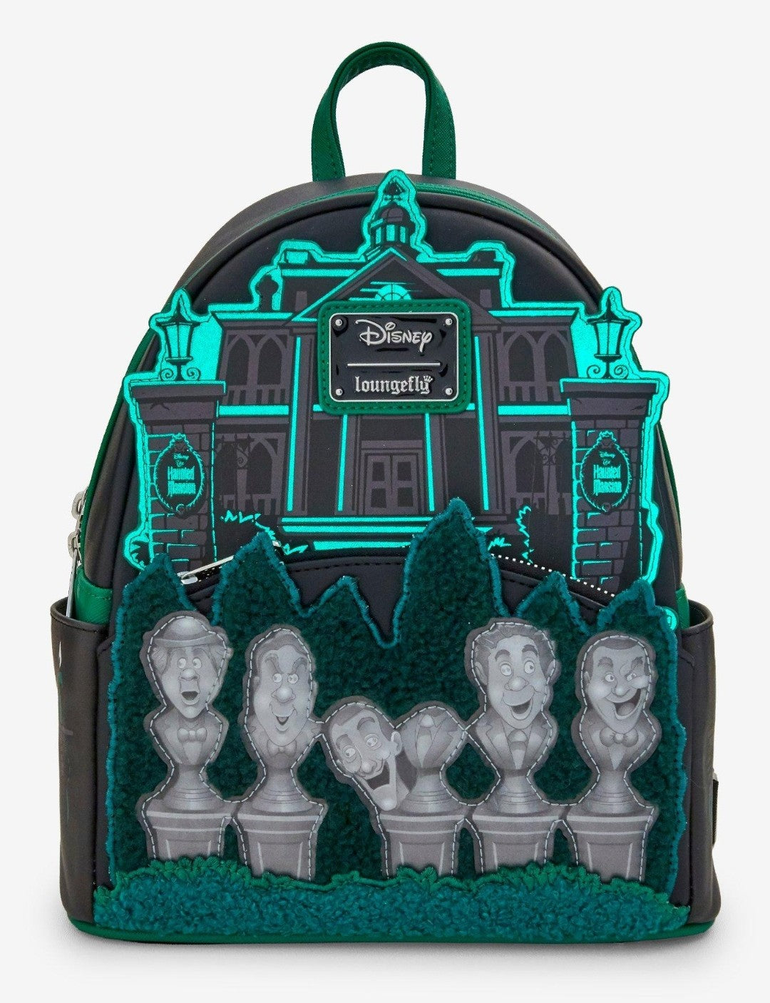 Loungefly Disney Haunted Mansion Singing Ghost Bust Glow-in-the-Dark Lenticular Exclusive Backpack