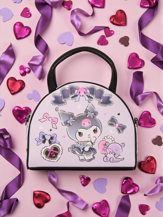 Loungefly Sanrio Hello Kitty Kuromi Hearts and Ribbon Crossbody Bag