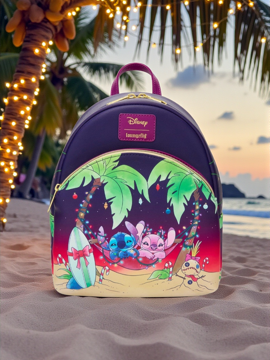 Loungefly Disney Stitch and Angel Holiday Backpack