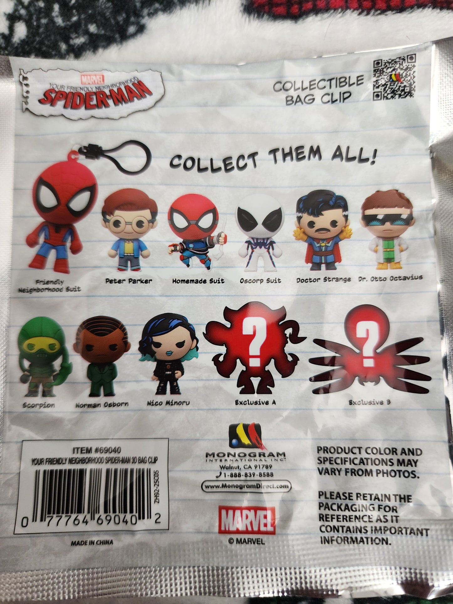 Marvel Your Friendly Neighborhood Spiderman Mystery Bag Clips