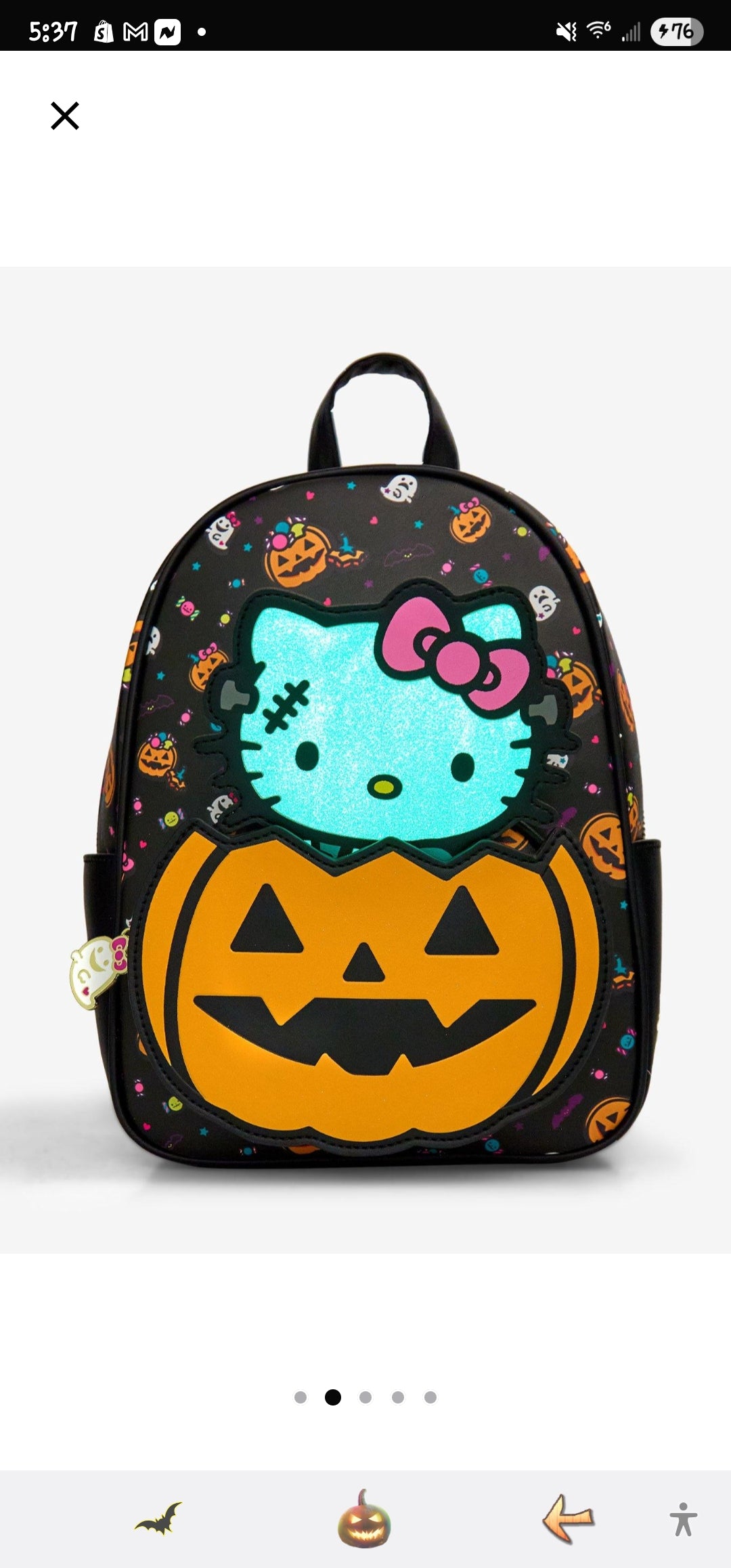 Loungefly Hello Kitty Zombie Pumpkin Backpack