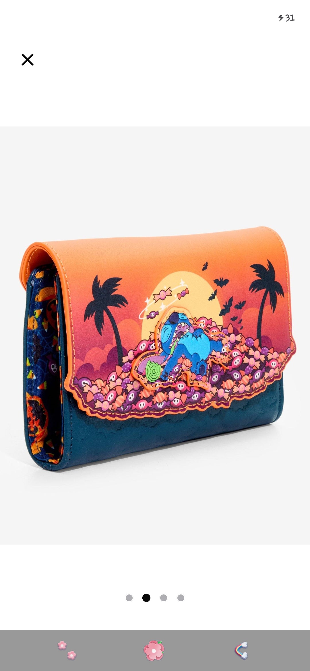 Loungefly Disney Lilo and Stitch, Stitch Snoozing on a Pile of Candy Wallet