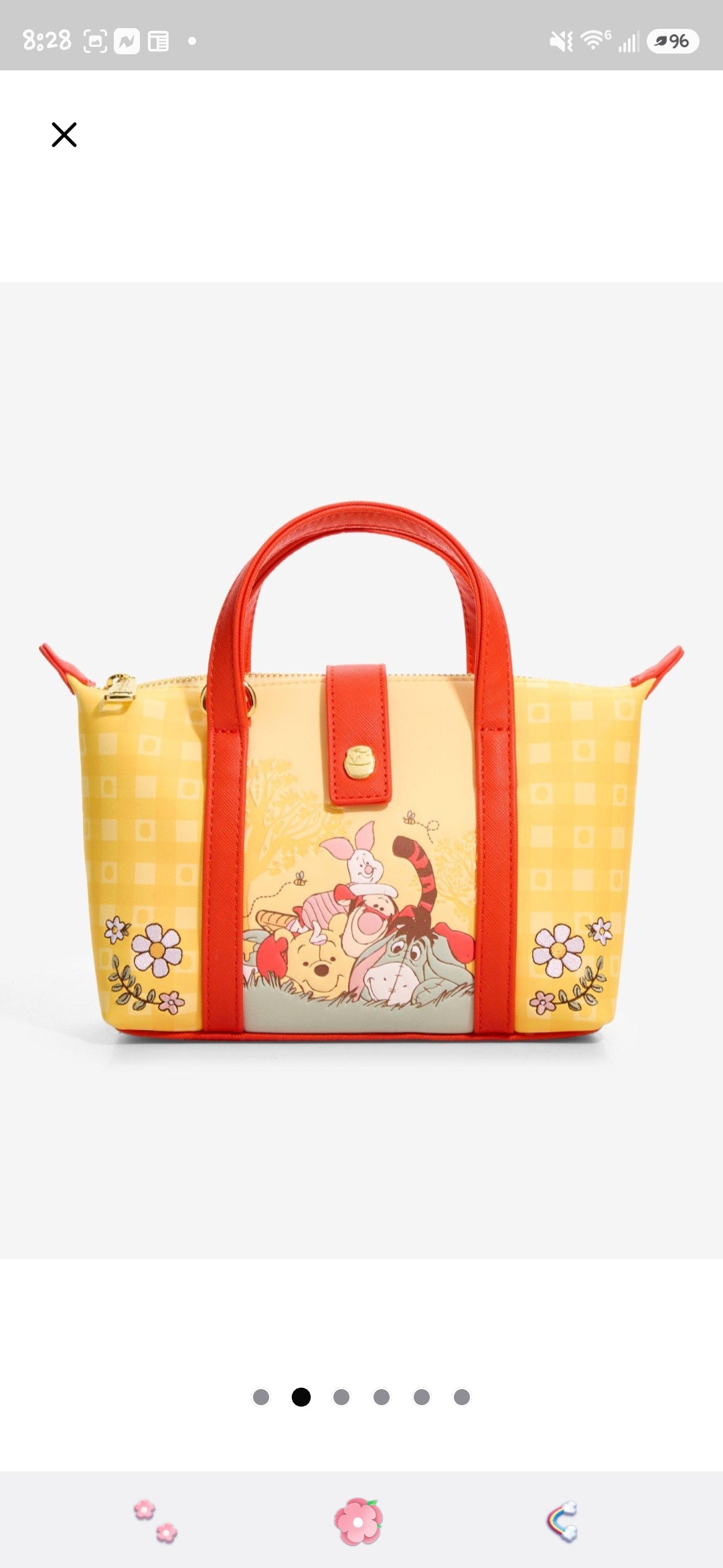 Loungefly Disney Winnie the Pooh and Friends Gingham Floral Handbag/Crossbody Bag