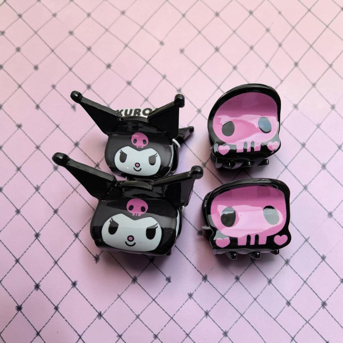 Hello Kitty Kuromi 4pk Mini Hair Clips