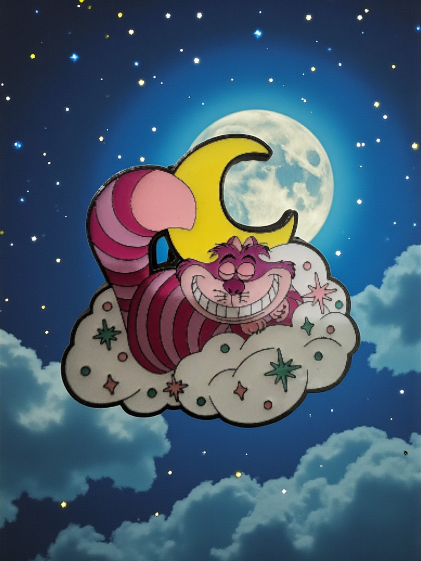 Loungefly Disney Cats and Dogs Sleeping on the Moon and Clouds Mystery Pins