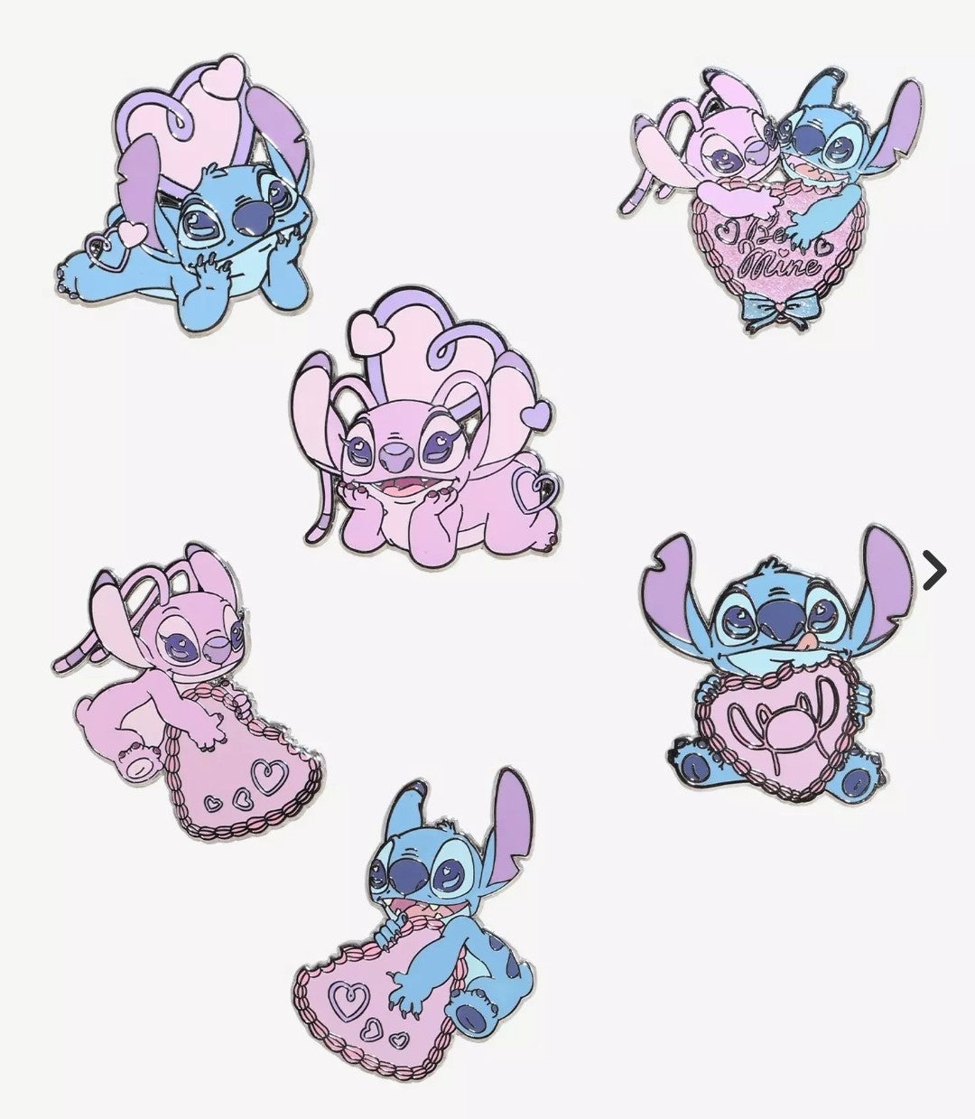 Loungefly Disney Stitch and Angel Hearts Mystery Pins