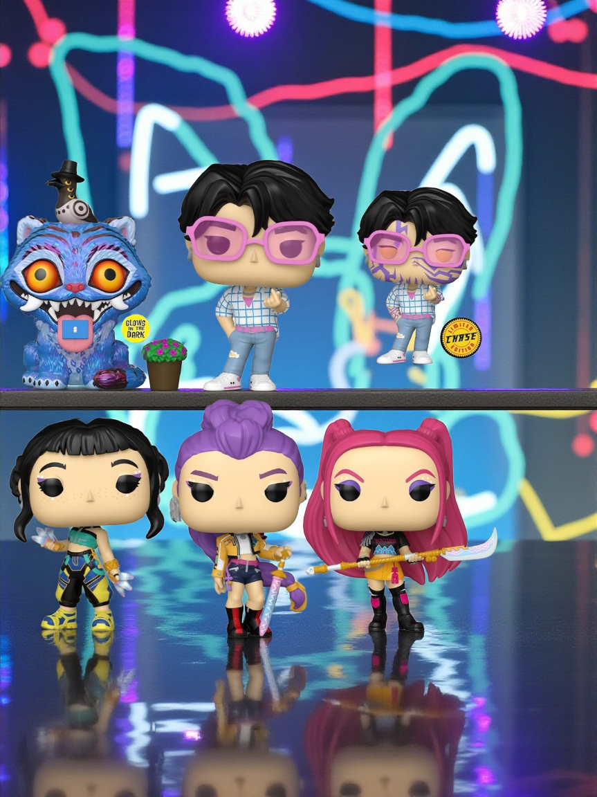 Funko Pop K-Pop Demon Hunters Rumi, Zoey, Mira, Jinu, Darpy and Jinu Chase Pop Figure