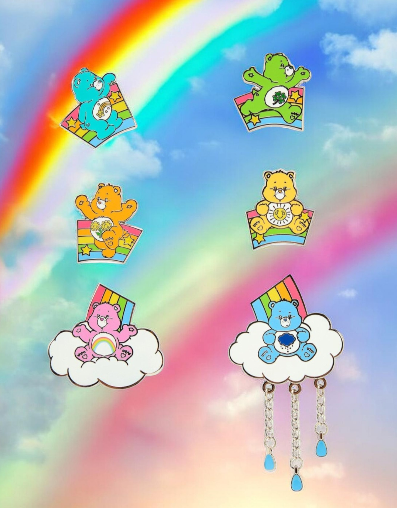 Loungefly Care Bears Rainbow Puzzle Mystery Pins