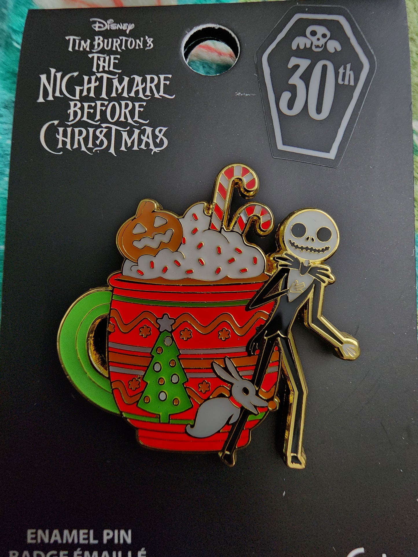 Loungefly Disney Nightmare Before Christmas 30th Anniversary Holiday Drink Mug Pin