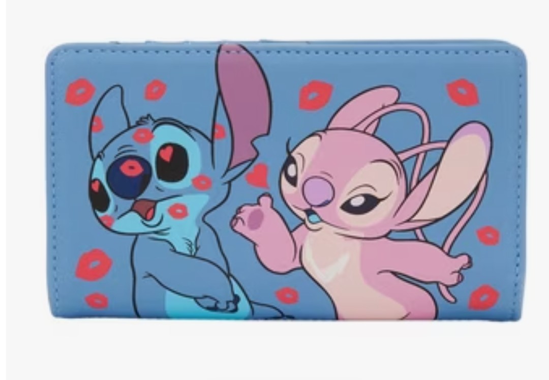 Loungefly Disney Lilo and Stitch Angel and Stitch Kisses Flap Wallet Exclusive