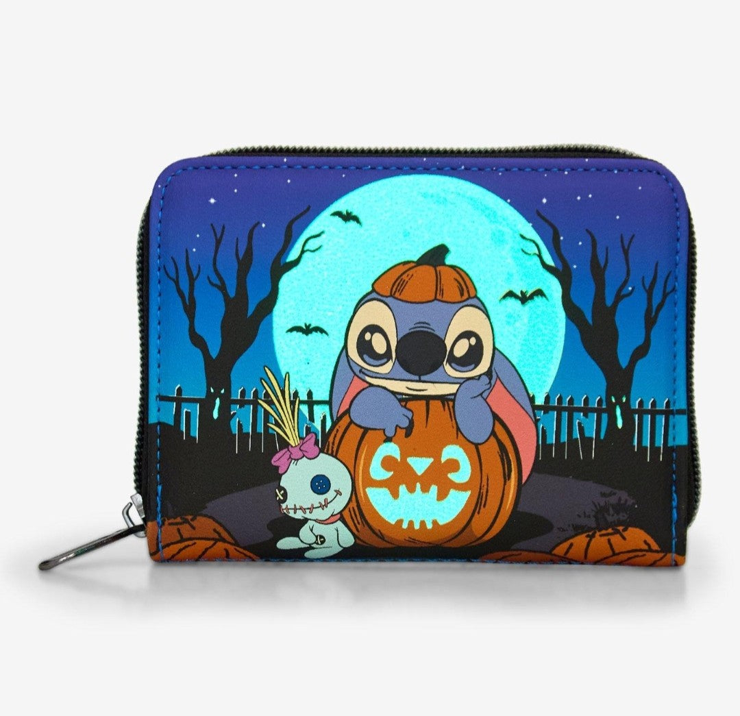 Loungefly Disney Stitch and Scrump Halloween Pumpkin Wallet