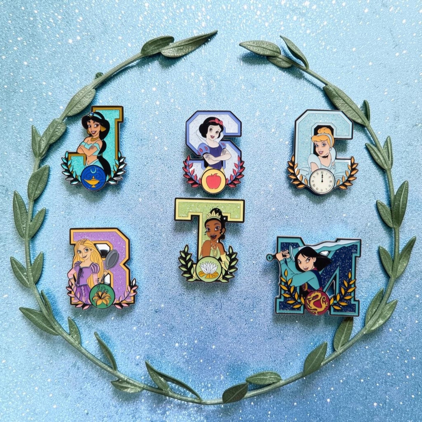 Loungefly Disney Princess Collegiate Letter Mystery Pins