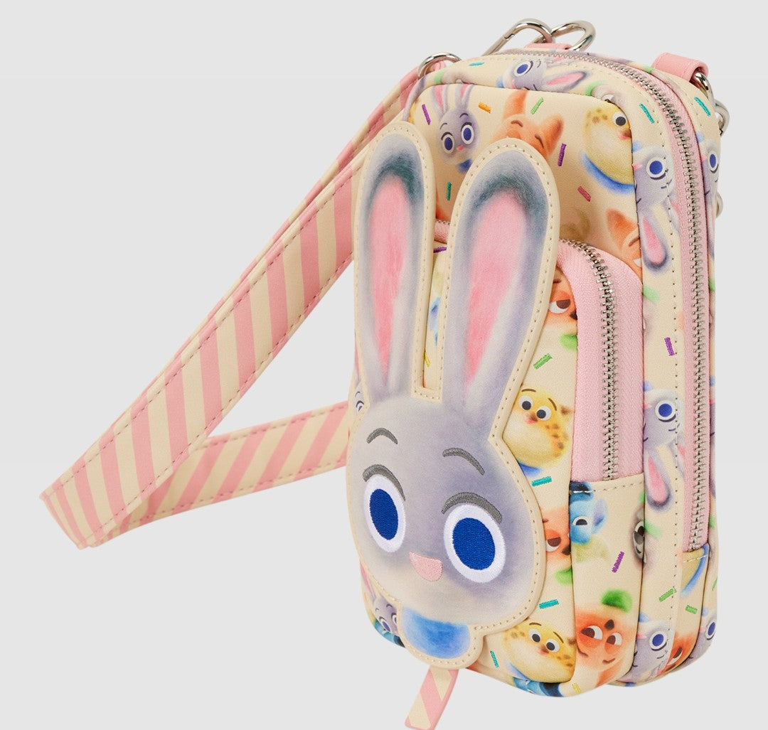 Loungefly Disney Zootopia 2 Judy Hopps Cotton Candy Cosplay Cell Phone Crossbody Bag with Coin Bag