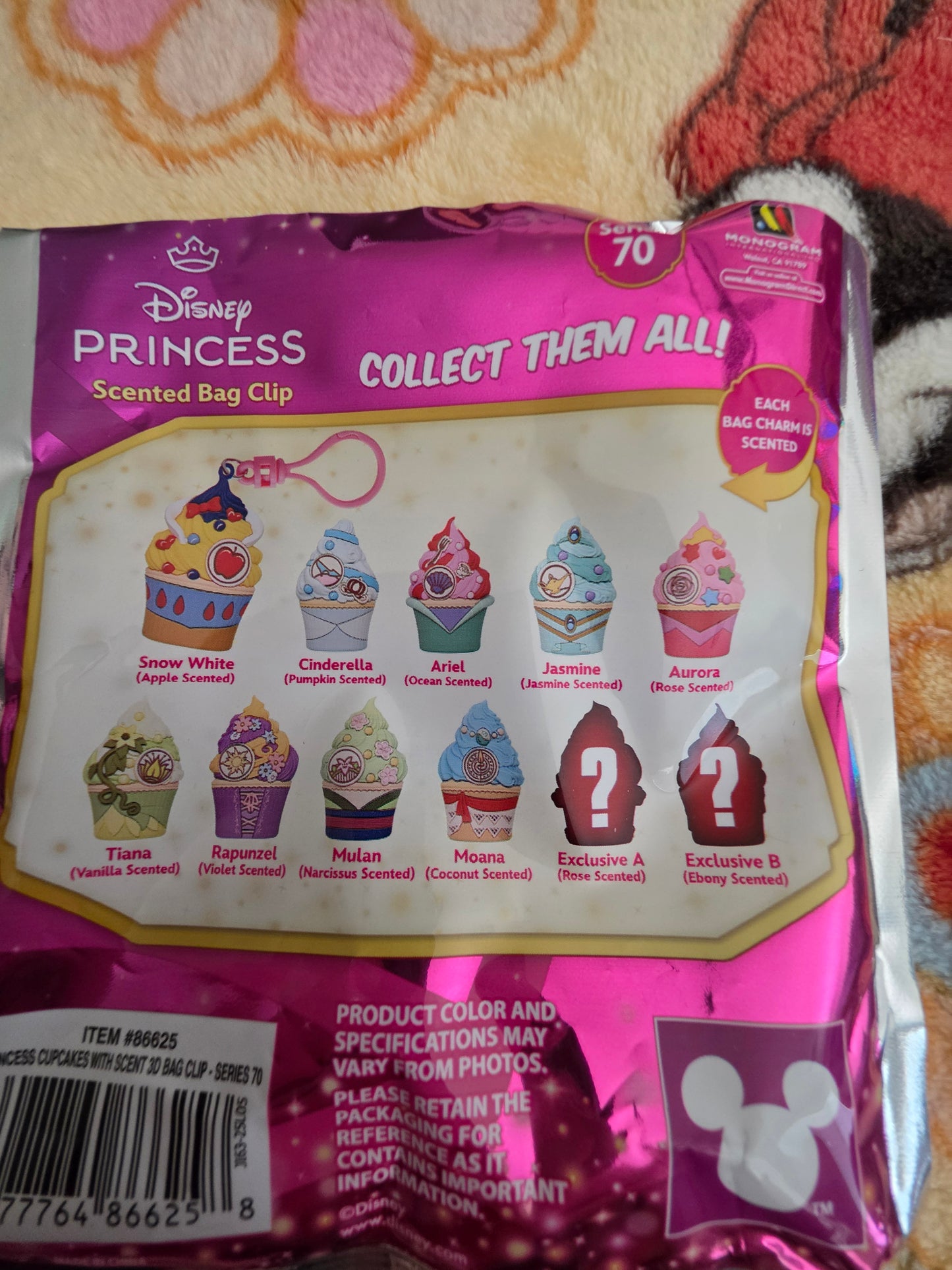 Disney Princesses Cupcakes Series 70 Scented 3D Foam Bag Clips