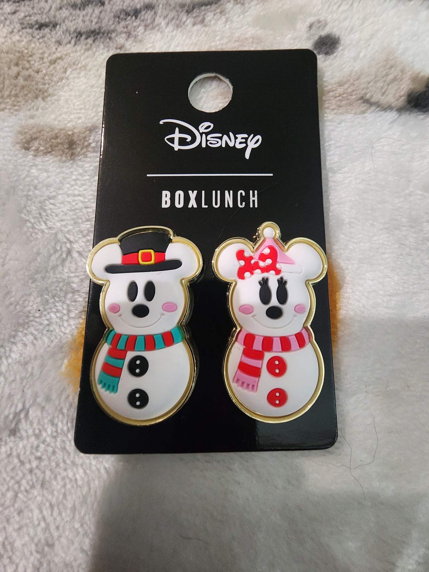 Disney Mickey and Minnie as Snowman Holiday Pin Set