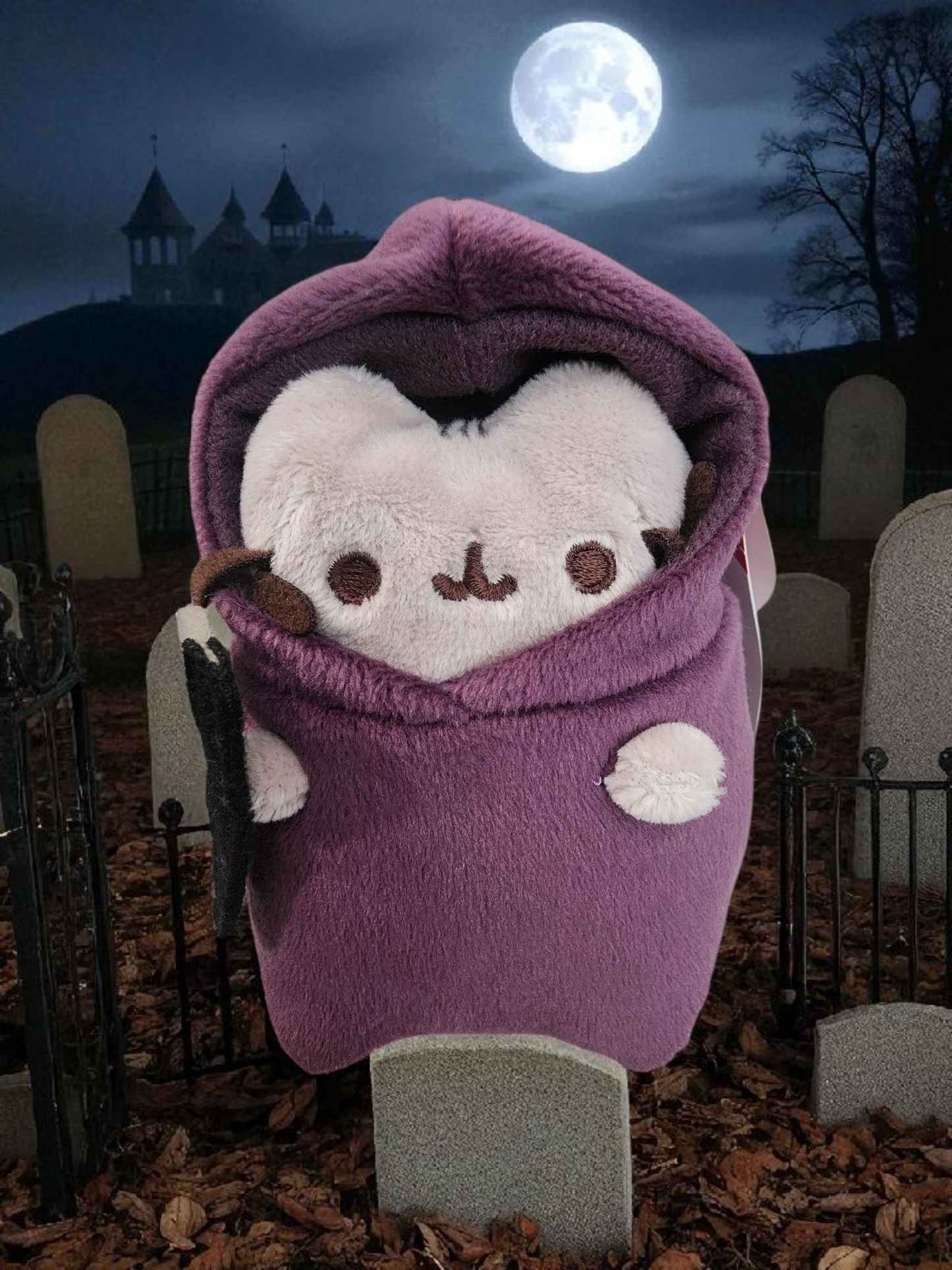 Pusheen Cat Halloween Grim Reaper Plush