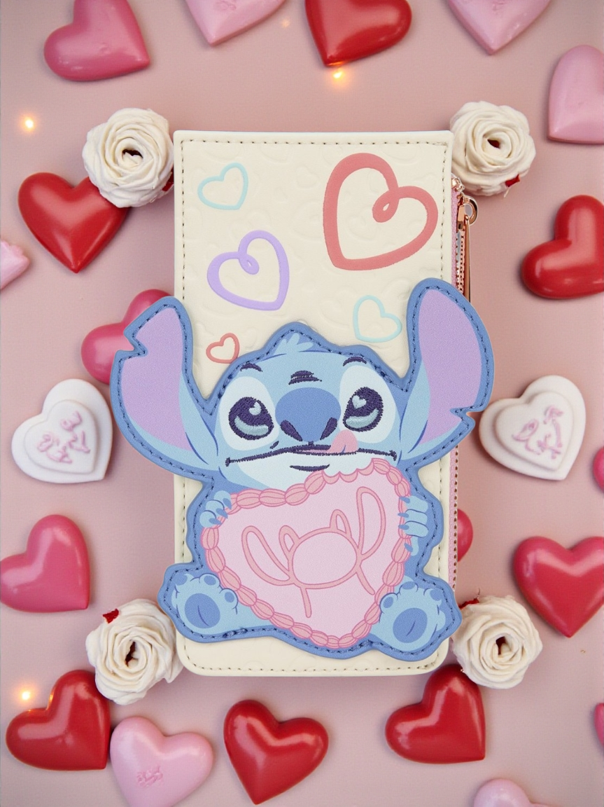 Loungefly Lilo & Stitch Be Mine Vintage Cake Large Card Holder