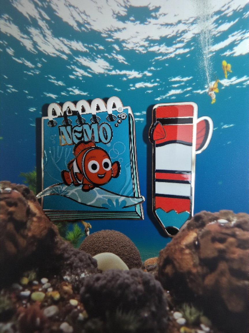 Disney Pixar Movie Notebook and Pencil Mystery Pins