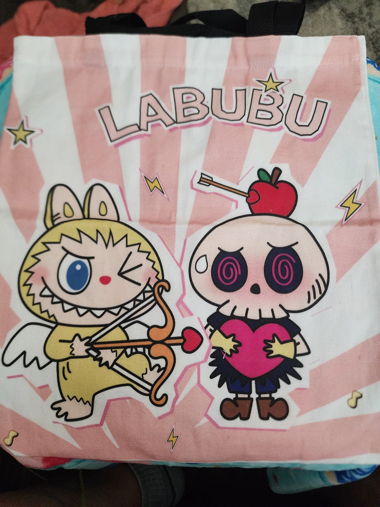 Labubu Group Shot Canvas Tote Bag/Book Bag