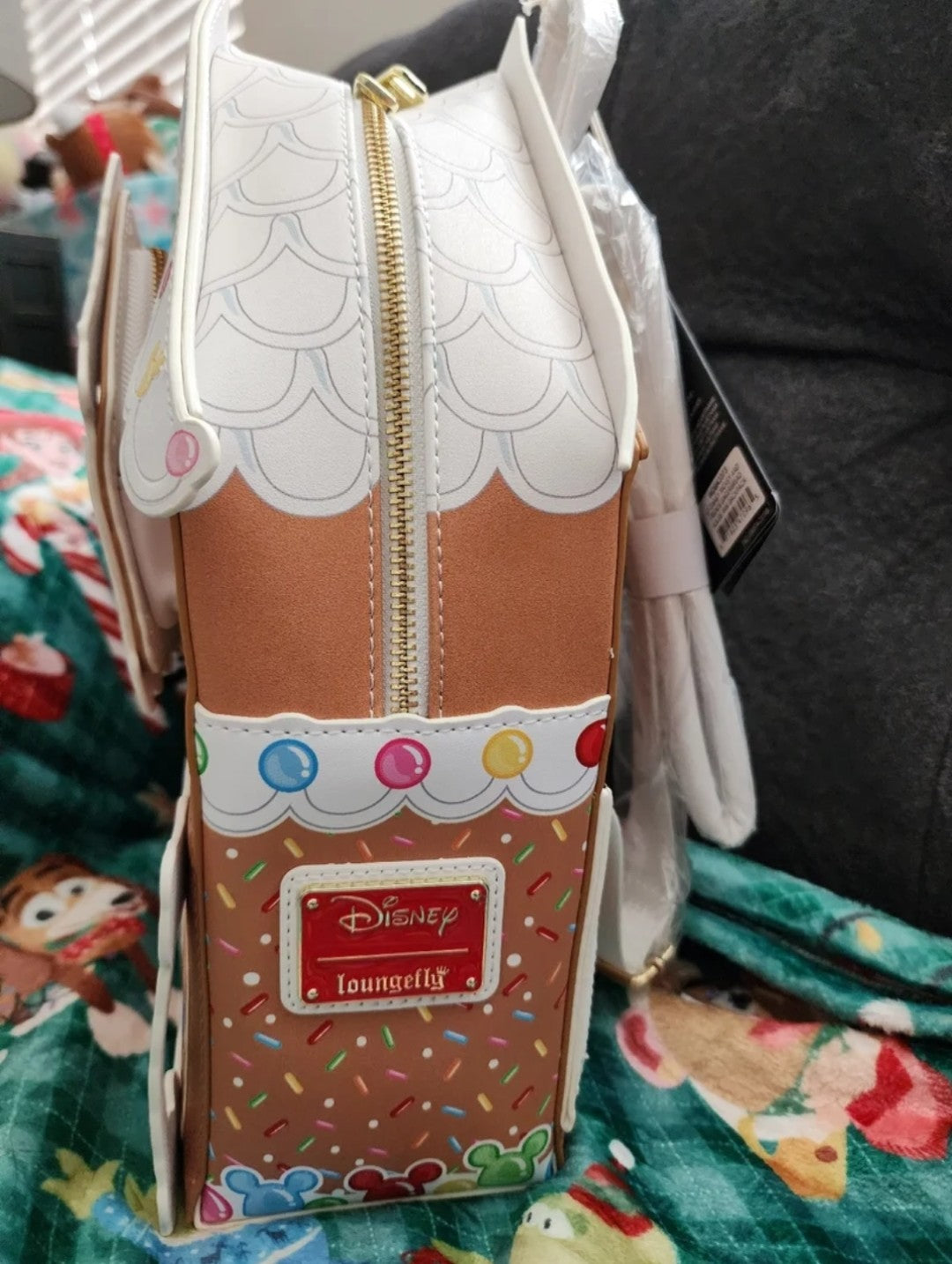 Loungefly Disney Mickey and Friends Gingerbread House Holiday Backpack