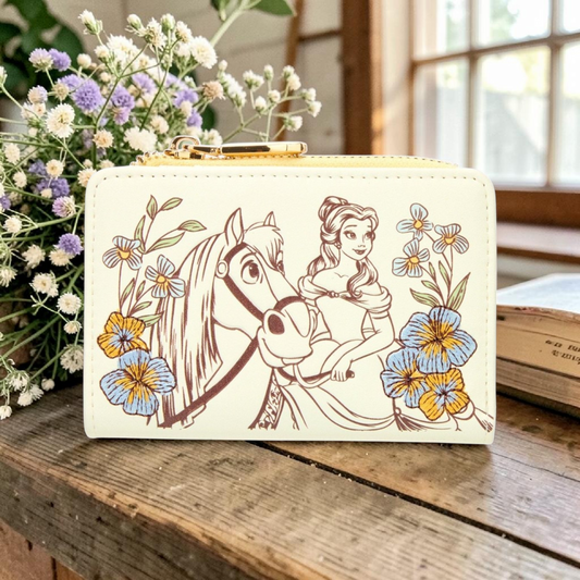 Loungefly Disney Belle and Philippe Embroidered Floral Wallet