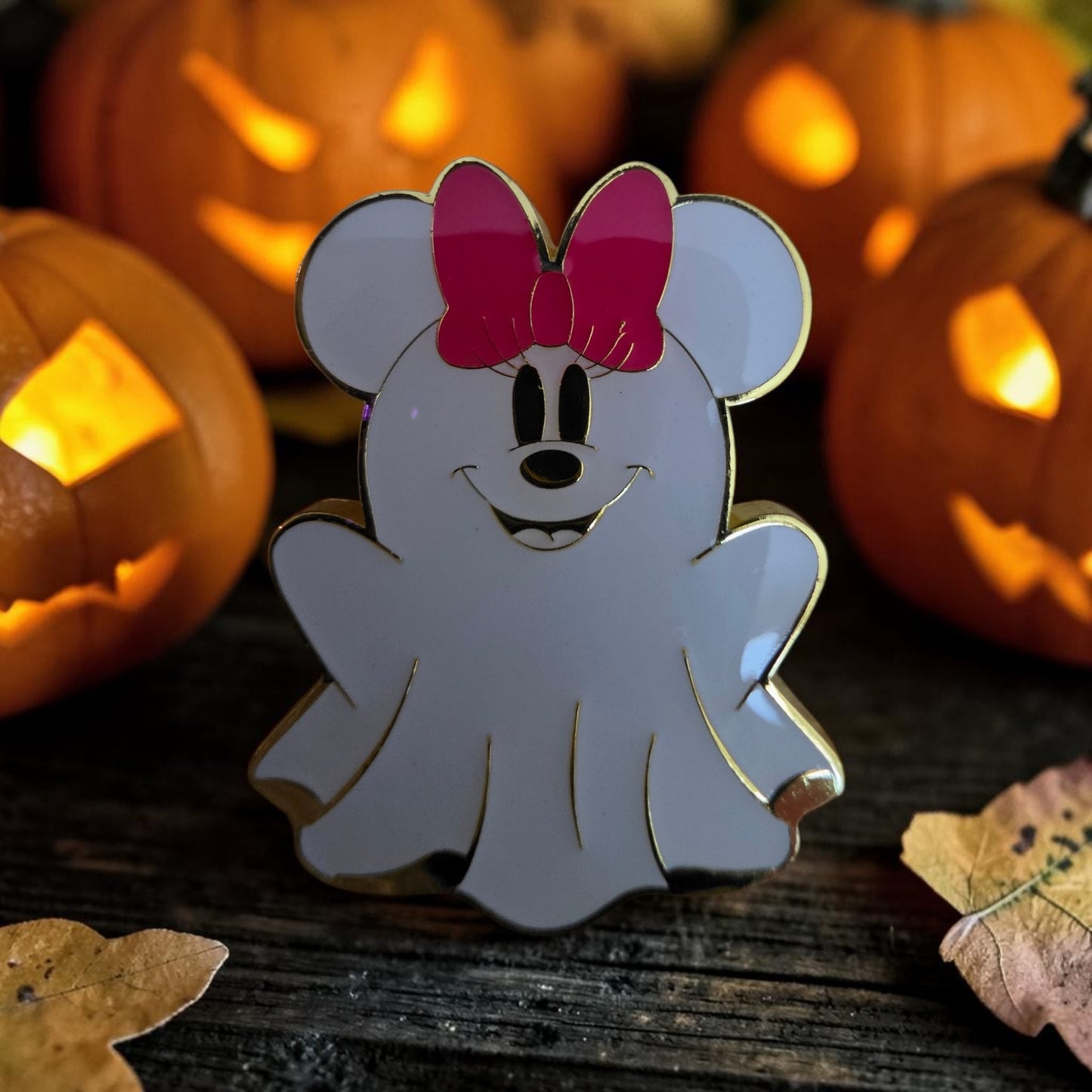 Loungefly Disney Mickey and Friends as Ghosts, Glow in the Dark Mystery Pins