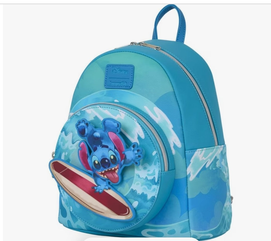 Loungefly Disney Lilo and Stitch Spinning Stitch Surfer Backpack