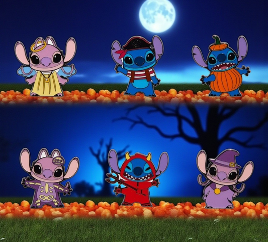 Loungefly Disney Stitch and Angel Halloween Costume Mystery Pins