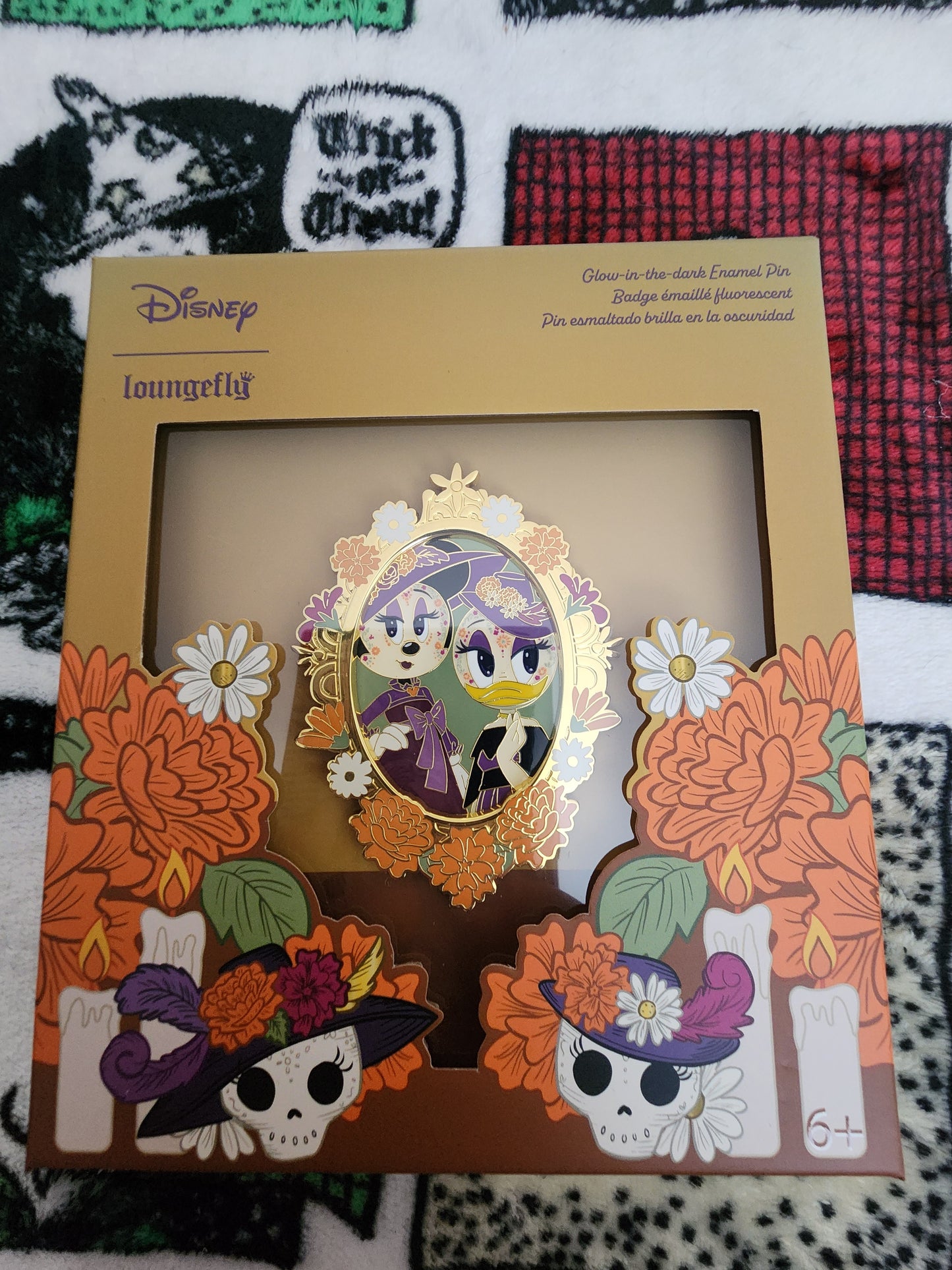 Loungefly Disney Minnie and Daisy Day of the Dead Limited Edition Glow in the Dark Pin