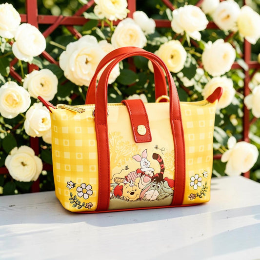 Loungefly Disney Winnie the Pooh and Friends Gingham Floral Handbag/Crossbody Bag