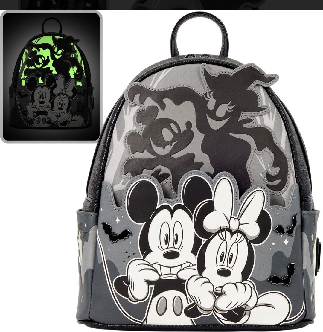 Loungefly Disney Mickey & Minnie Ghost Light-Up Glow-in-the-Dark Mini-Backpack