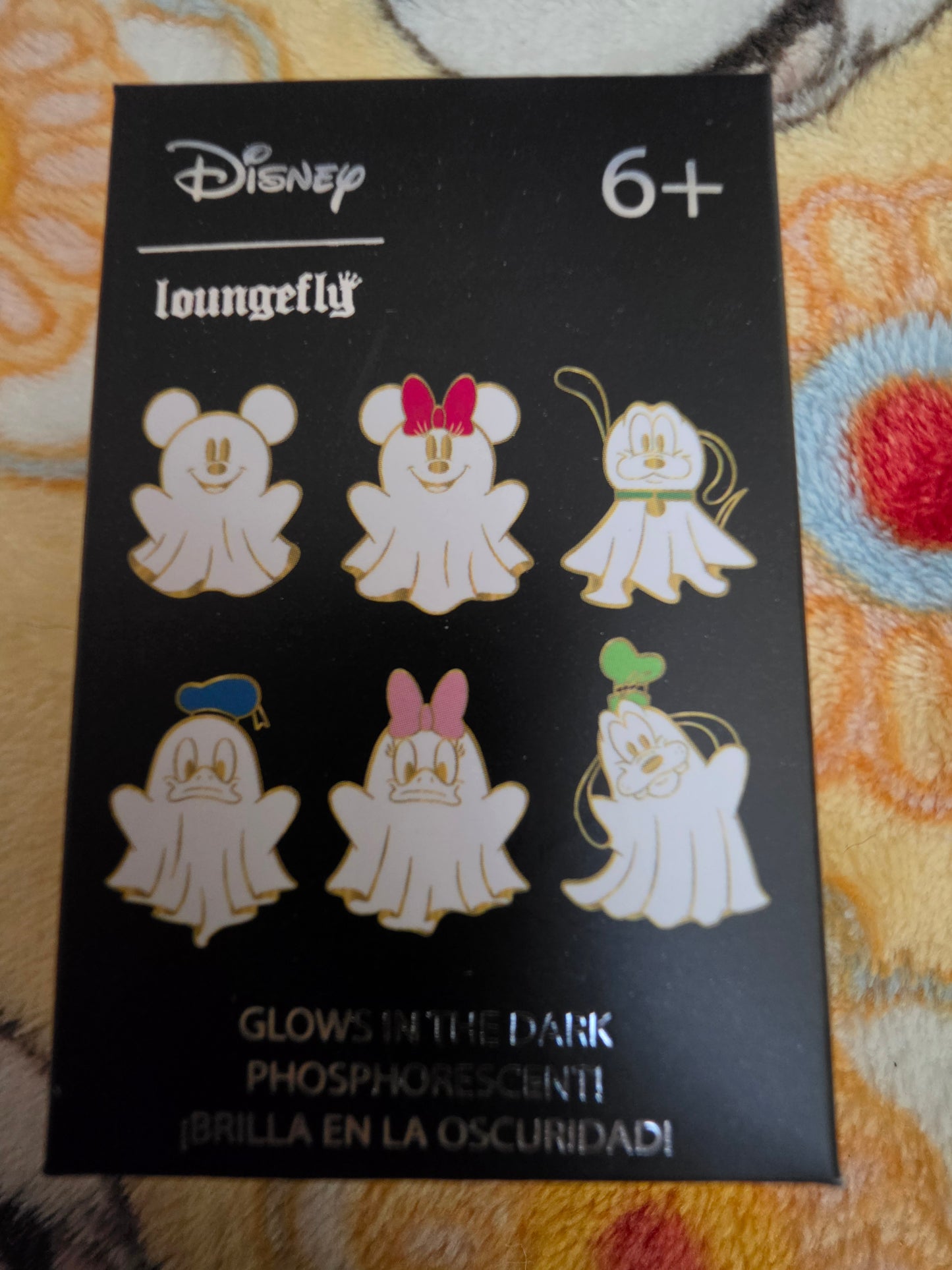 Loungefly Disney Mickey and Friends as Ghosts, Glow in the Dark Mystery Pins