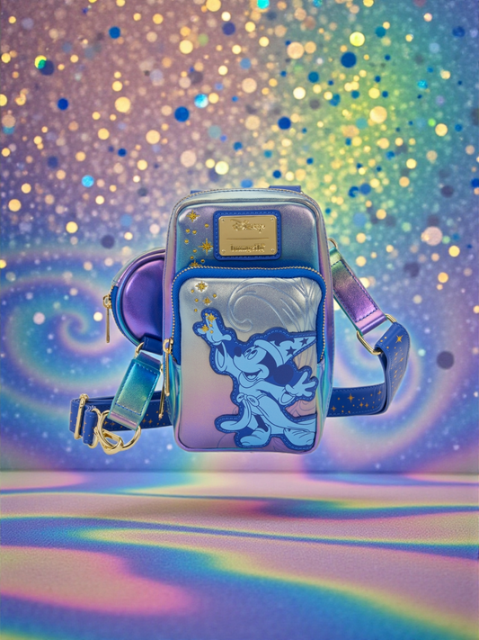 Loungefly Disney Fantasia Cell Phone Crossbody Bag and Coin Purse