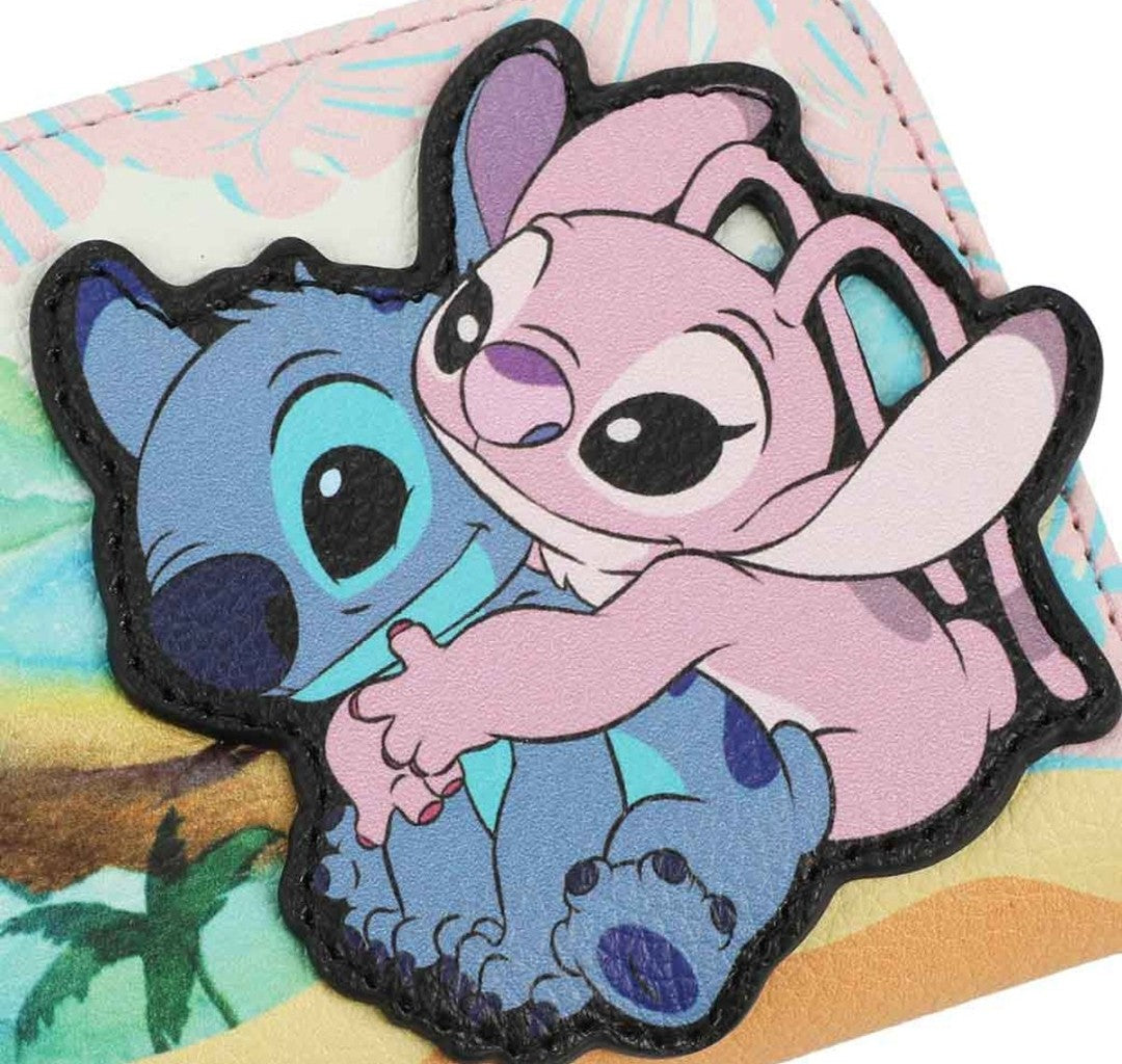 Disney Stitch and Angel Mini Zip Around Wallet
