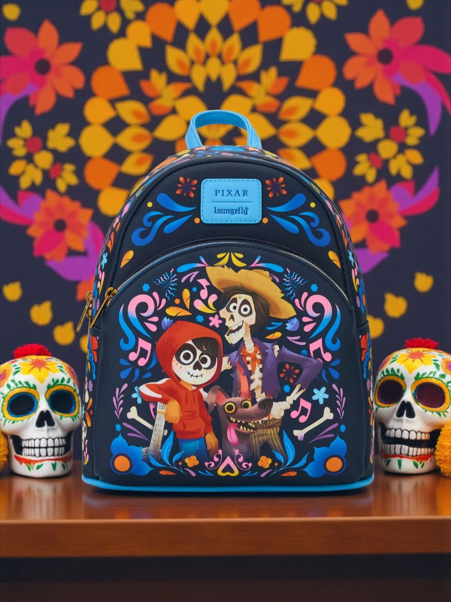Loungefly Disney Pixar Coco Hector, Miguel and Dante Backpack