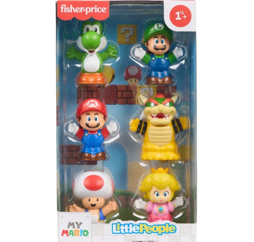 Fisher Price Little People Super Mario Bros. My Mario Mini-Figure 6-Pack
